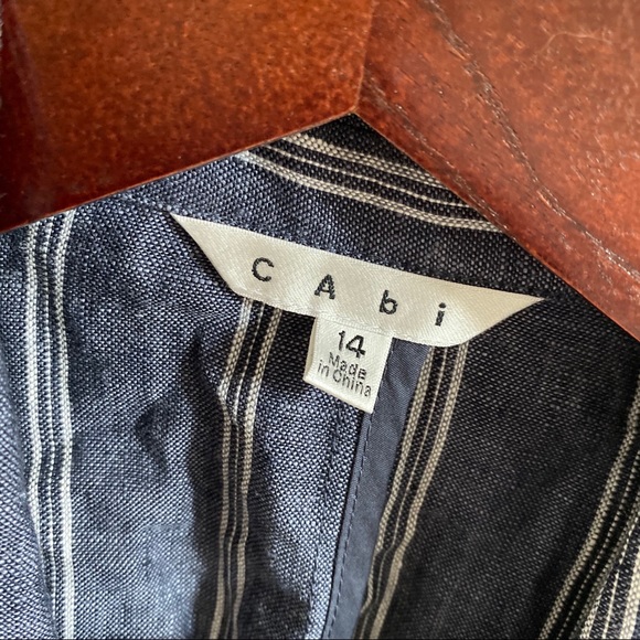 •SOLD• CAbi #871 Nautical Striped Linen Blazer - Picture 5 of 6